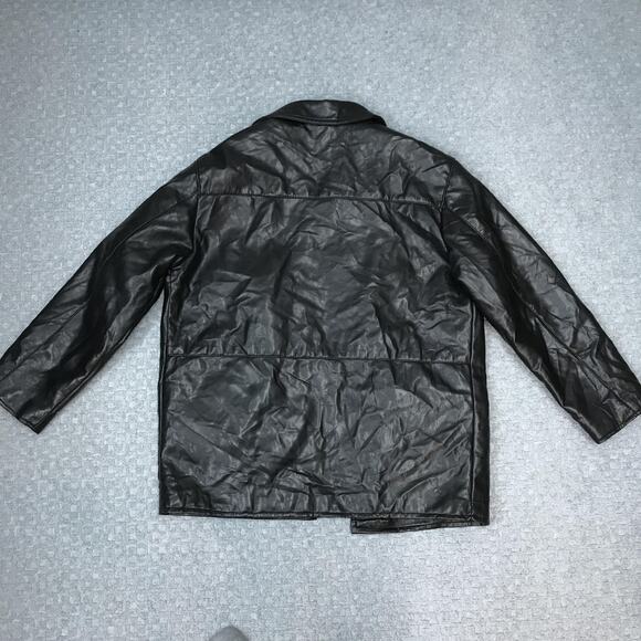 G New Collection Leather Jacket Mens XL Black Made in Italy Quilted Car Coat - Picture 12 of 13